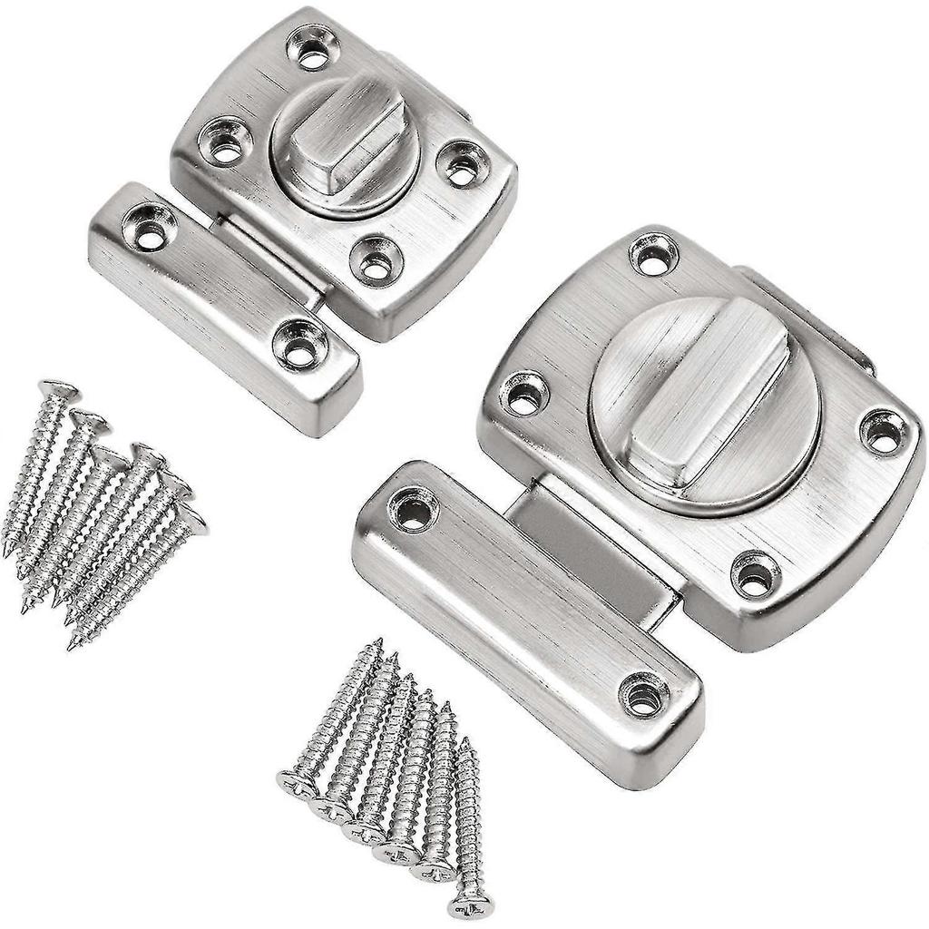 Security Door Latch, Rotatable Door/window Latch Lockcoloursilver2 Pcs