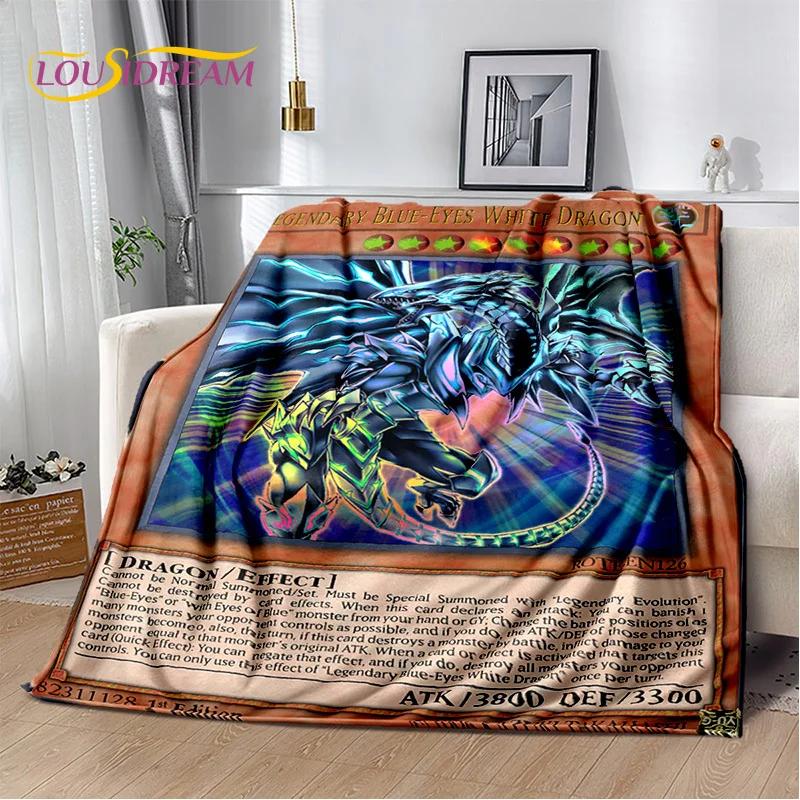 3D Monster Gold Card Cartoon Yu-Gi-Oh Anime Dack Magician Game Soft Flannel Blanket for Bed Bedroom Sofa Picnic,Outdoors Leisure
