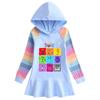 Ruffle Rainbow Hooded Long Sleeve Girls' Dress - Spring & Autumn Collection