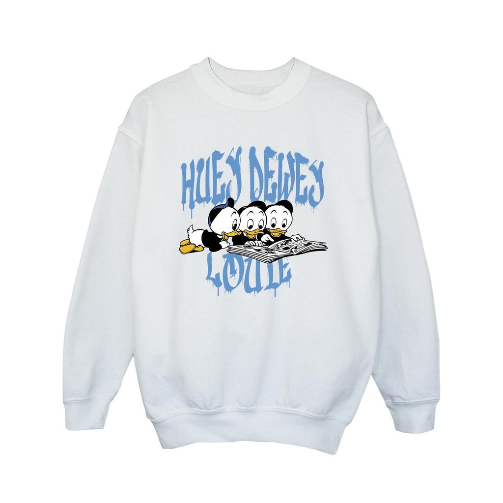Disney Girls Huey Dewey Louie Reading Sweatshirt