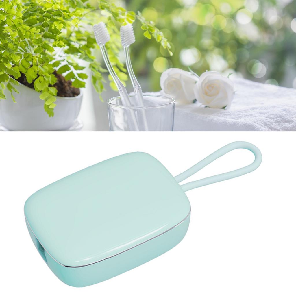 Toothbrush Cleaner Case Portable UVC Deep Cleaning Moisture Resistant Turbo Fan Drying for Business Trips Green
