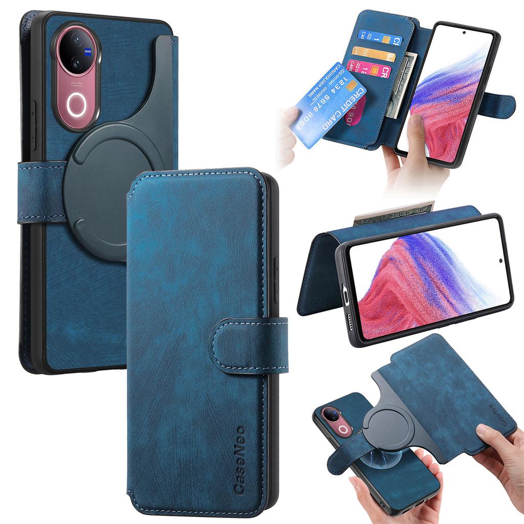 For vivo V50 5G Magnetic Case CASENEO Detachable Leather Phone Wallet Cover