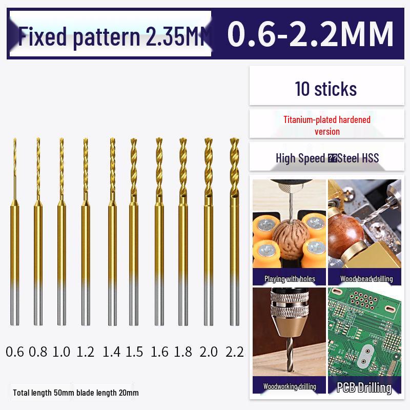 2.35mm Shank High-Speed Steel Micro Twist Drill for Woodworking and Amber Drilling