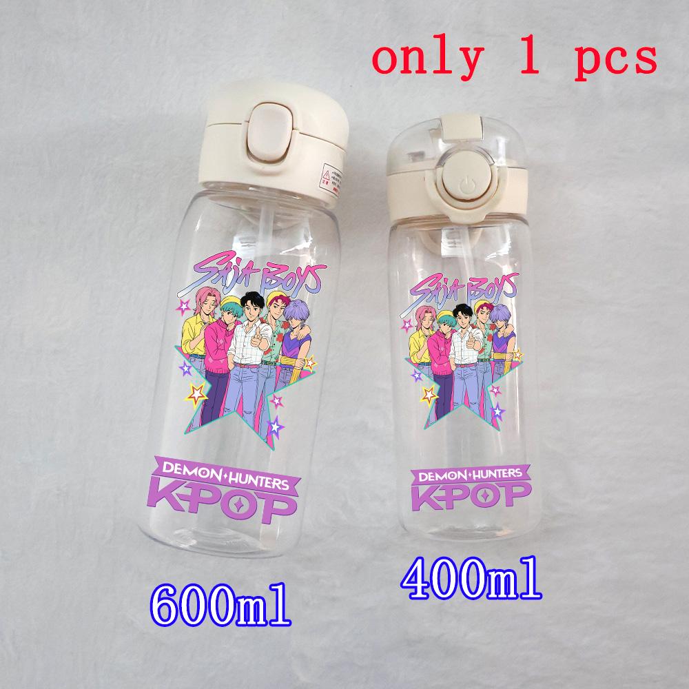 400ML-600ML Animated Movie K-Pop: Demon Hunters HUNTR/X Plastic Large Capacity Water Cup Bottle Gourde Drinking Bottle Gifts
