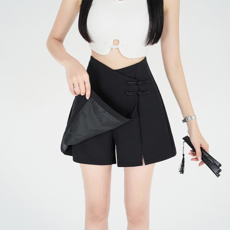 

Летняя женская юбка миди А-силуэта с разрезом и высокой талией 2024: Новый нерегулярный дизайн, стройнящий и модный M