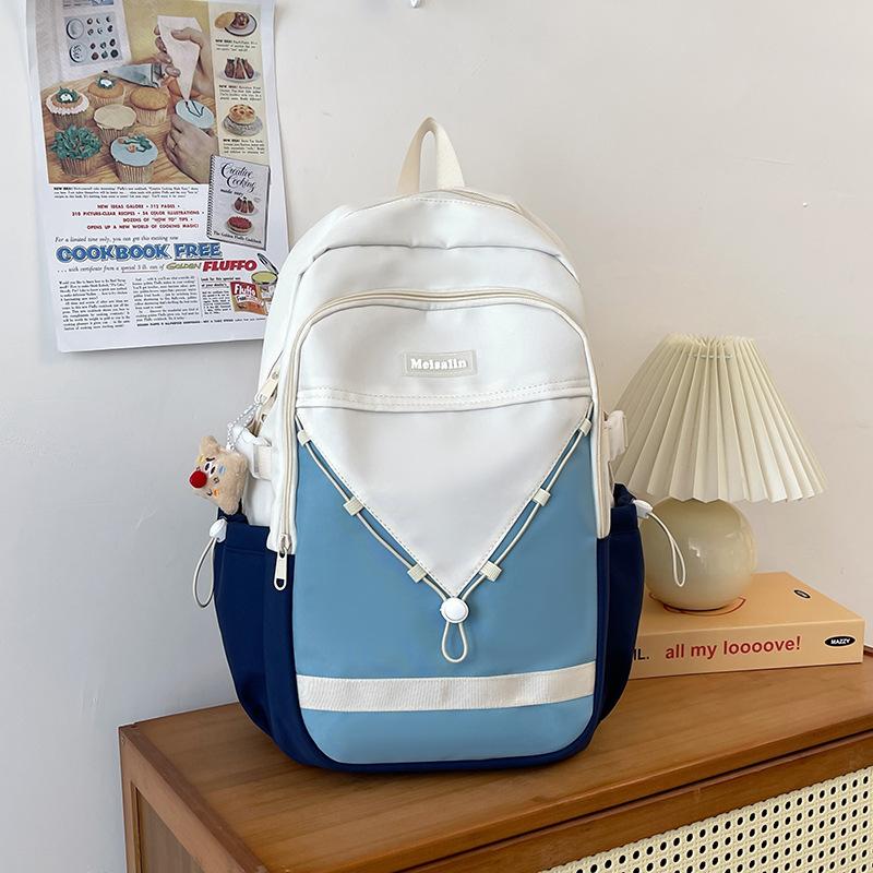 College Student Schoolbag Women's New Fashion Color Matching Computer Backpack Japanese Large-capacity Junior High School Backpack