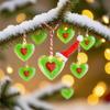 8 Pieces Heart Tree Ornaments Christmas Tree Decoration with Santa Hat Holiday Pendant for Small Space Home Living Room Kitchen