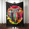 Elephant Print Flannel Blanket Sofa Bedroom Decorative Blanket Office Lunch Break Blanket