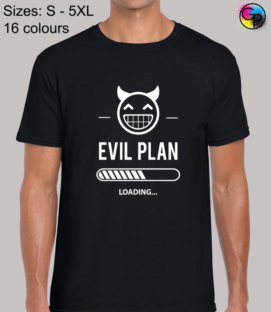 

Evil Plan Now Loading Funny Novelty Regular Fit T-Shirt Top TShirt Tee for Men S