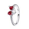 copper Double Heart Ring Bow Starfish Crown Bow Moon Rings Ideal For Women Fine Jewellery Wedding Party Valentines Day Gift