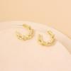 Fashion cold wind temperament design sense geometric large C-shaped earrings ins French metal retro earrings