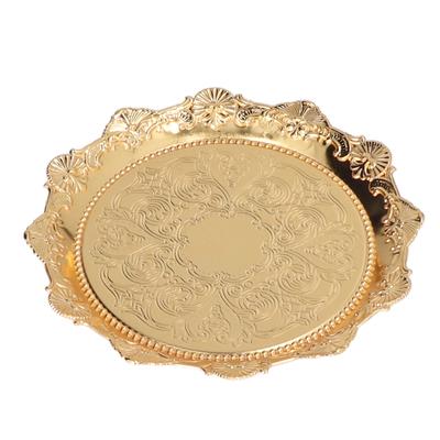 Schmuckablage Golden Edelstahl Elegant Glänzend Schön Runde Obstschale für Schlafzimmer