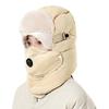 Winter Warm Ear Flap Caps Trapper Hat with Face Cover & Goggles Windproof Hat for Skating Skiing Outdoor Activities