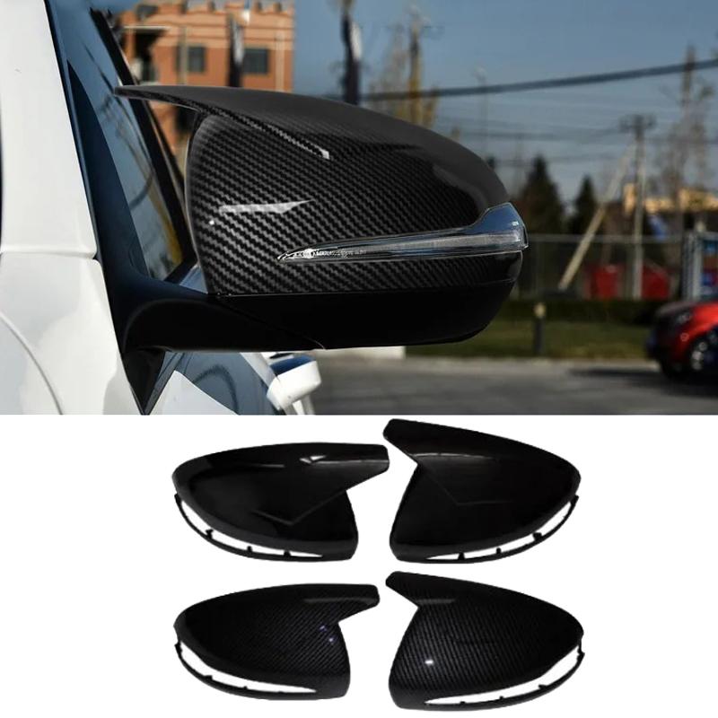 Glossy Black Mirror Cover Caps For Mercedes E GLC S C Class W205 W213 X253 W222 W238 ABS Car Exterior Accessories