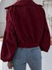 Ins Style Autumn Velvet Long Sleeve Cardigan Jacket for Women