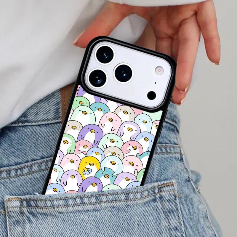 Cute Penguin soft Phone Case for iPhone 16e 15 14 13 12 17 Pro Max Plus Air 17pro Cover Coque