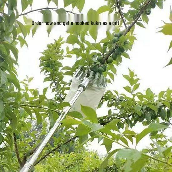 Telescopic Stainless Steel Fruit Picking Tool for Persimmons, Toona Sinensis, Peaches, Apricots, and Plums.