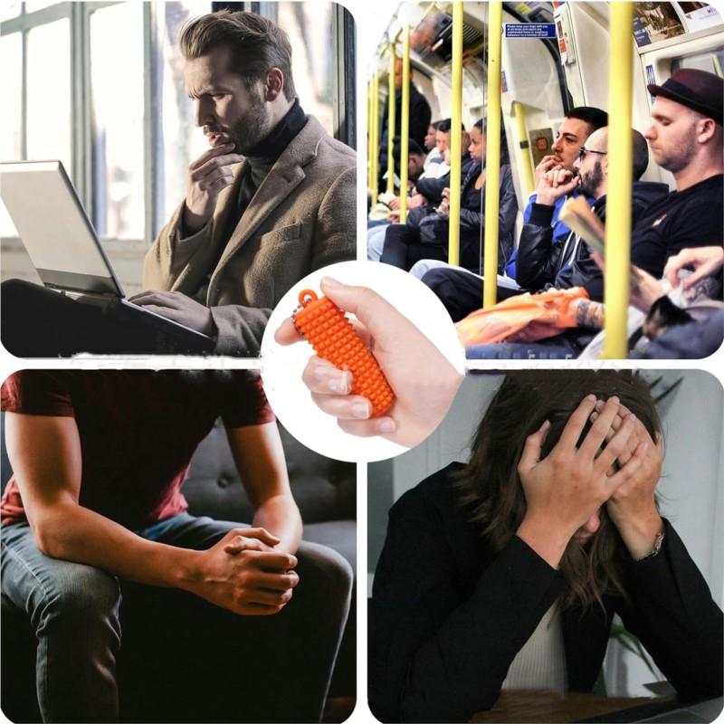 Ultimo Portachiavi Stimolante Grippie Spinoso Portatile Rilassamento Punta delle Dita Massaggio Portachiavi Piccoli Doloretti Fidgeting Giocattolo Fidgeting da Tasca