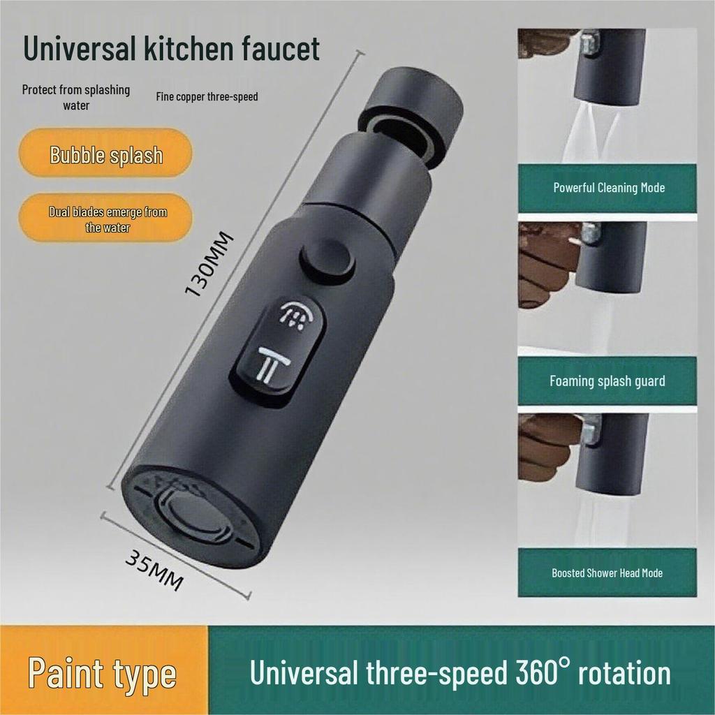 Universal Swivel Kitchen Faucet with Anti-Splash Extension for Vegetable Washing