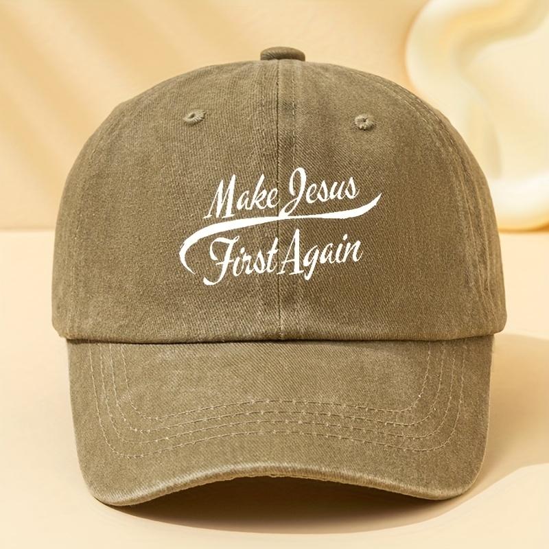 Make Again Letter Print Men's Washed Baseball Cap Peaked Cap Suitable for Outdoor Sports and Leisure