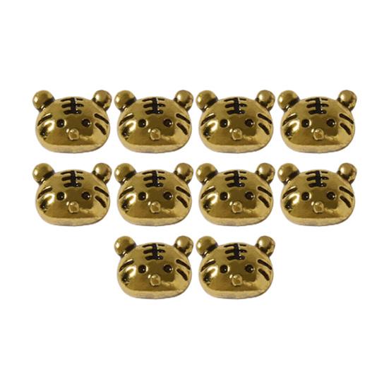 10 Stück Maniküre Dekoration Retro Tragbare Legierung Kleiner Tiger Schmuck Nageldekoration für Mädchen