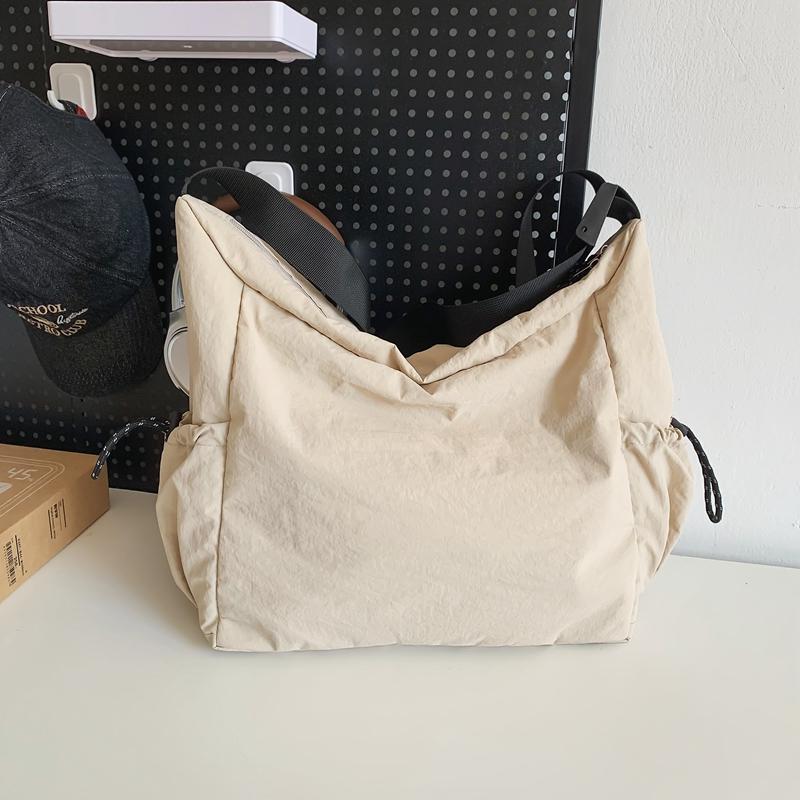 Повседневная нейлоновая сумка через плечо для мужчин и женщин чёрный — фото 13