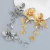 2024 Golden Flower Retro Bridal Dangle Earrings: Exquisite Chinese Style for Summer