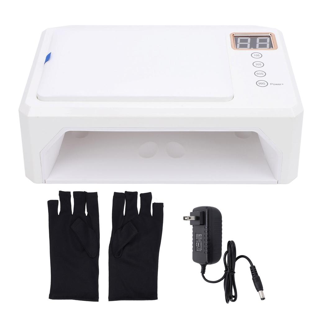 288W Nail Lamp with Hand Pillow 4 Timer UV Gel Nail Light Professional Nail Dryer with Arm Rest for