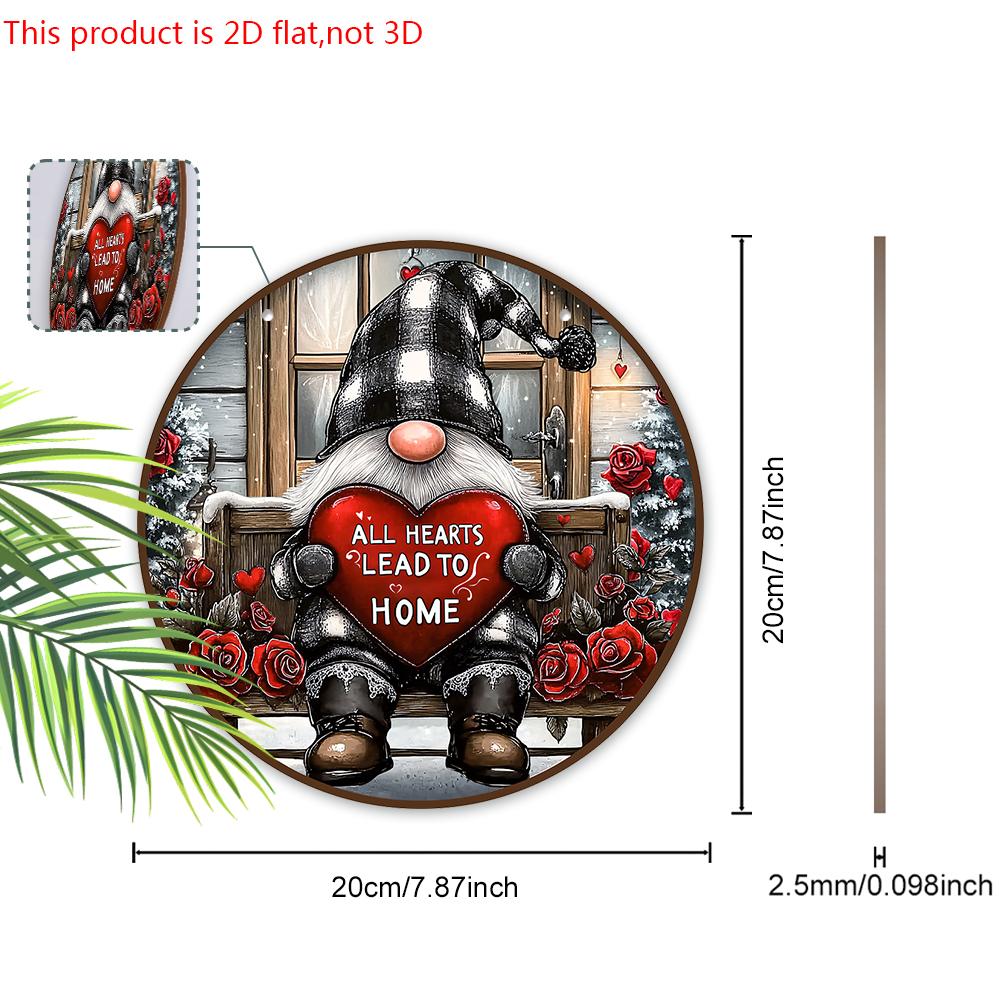 Rustic Christmas Wooden Sign with Adorable Gnome Pattern - Romantic Artwork for Front Door, Wall Hanging Decor - Ideal Christmas Decoration