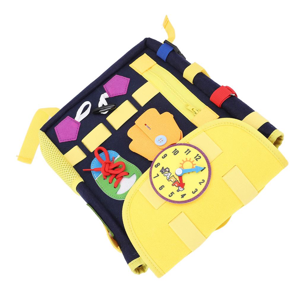 Toddler Backpack with Buckles Felt Educational Learning Activity Sensory Backpack Large Capacity Bag