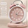 3/4.5In Twin Bell Alarm Clock Creative Desk Round Alarm Clocks Mute Mechanical With Night Lights Household Supplies Home Decor