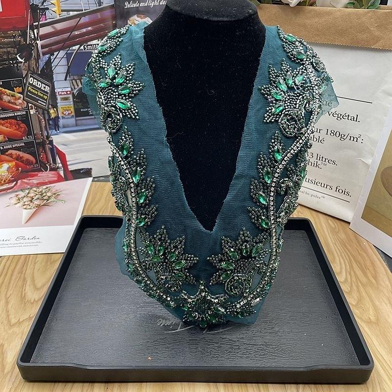 Beaded Lace Embroidery Collar Applique Patches DIY Collar Trim Dress Clothing Decorative Accessorie Material Sew On Patches