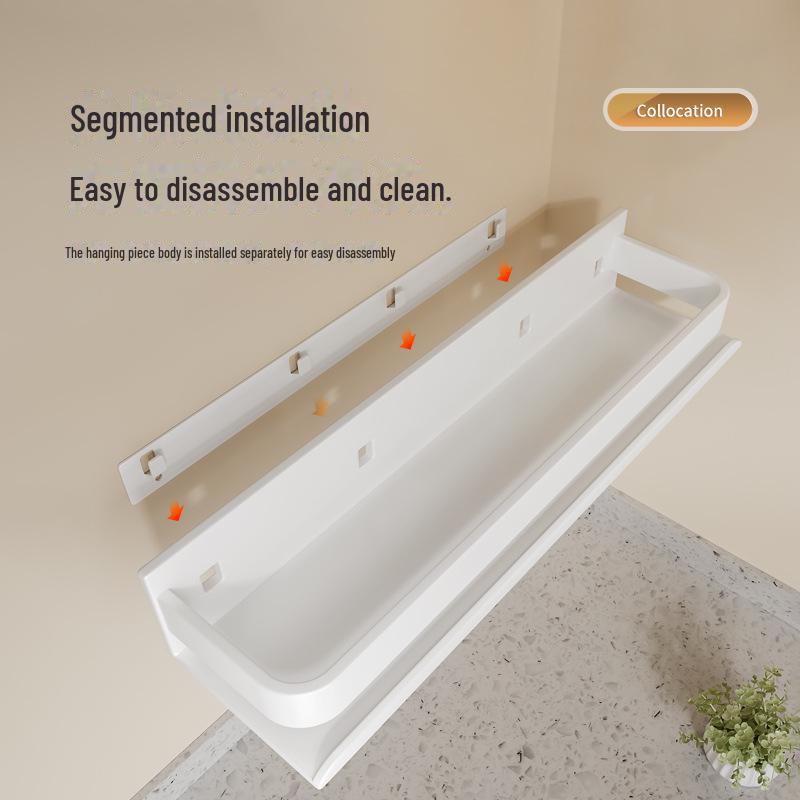 Väggmonterat köksställ i krämstil: Stansfri Vit Multifunktionell Förvaring för Kryddor och Kondiment