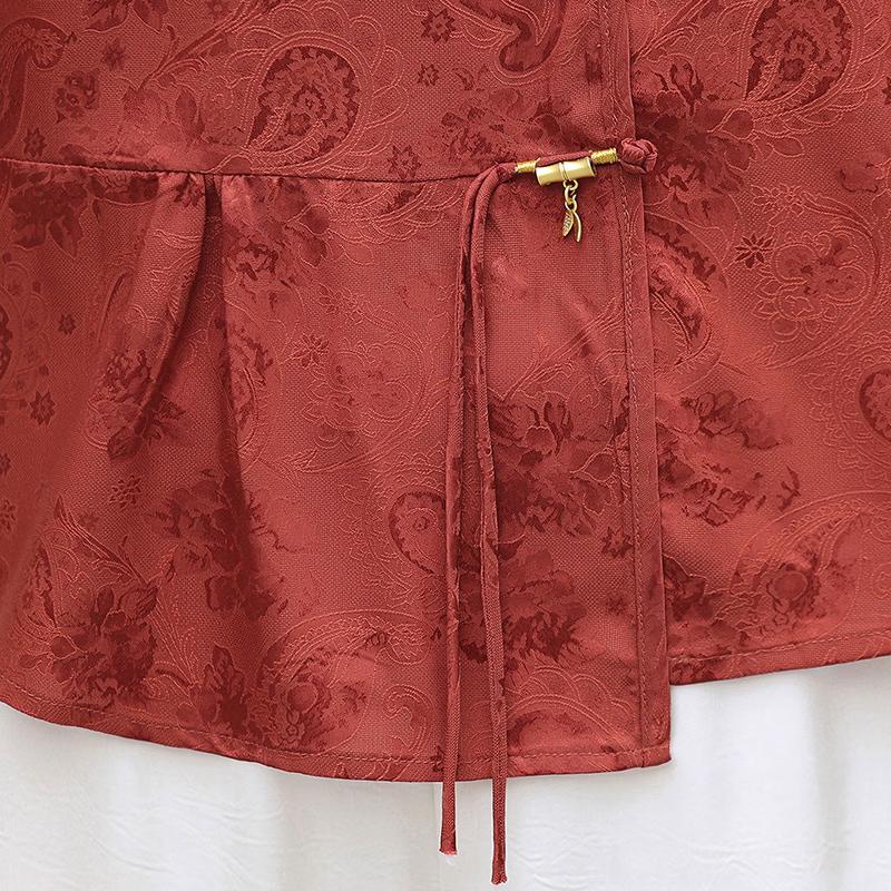 Elegant Chinese Style Embroidered Summer Blouse & Top Set for Moms