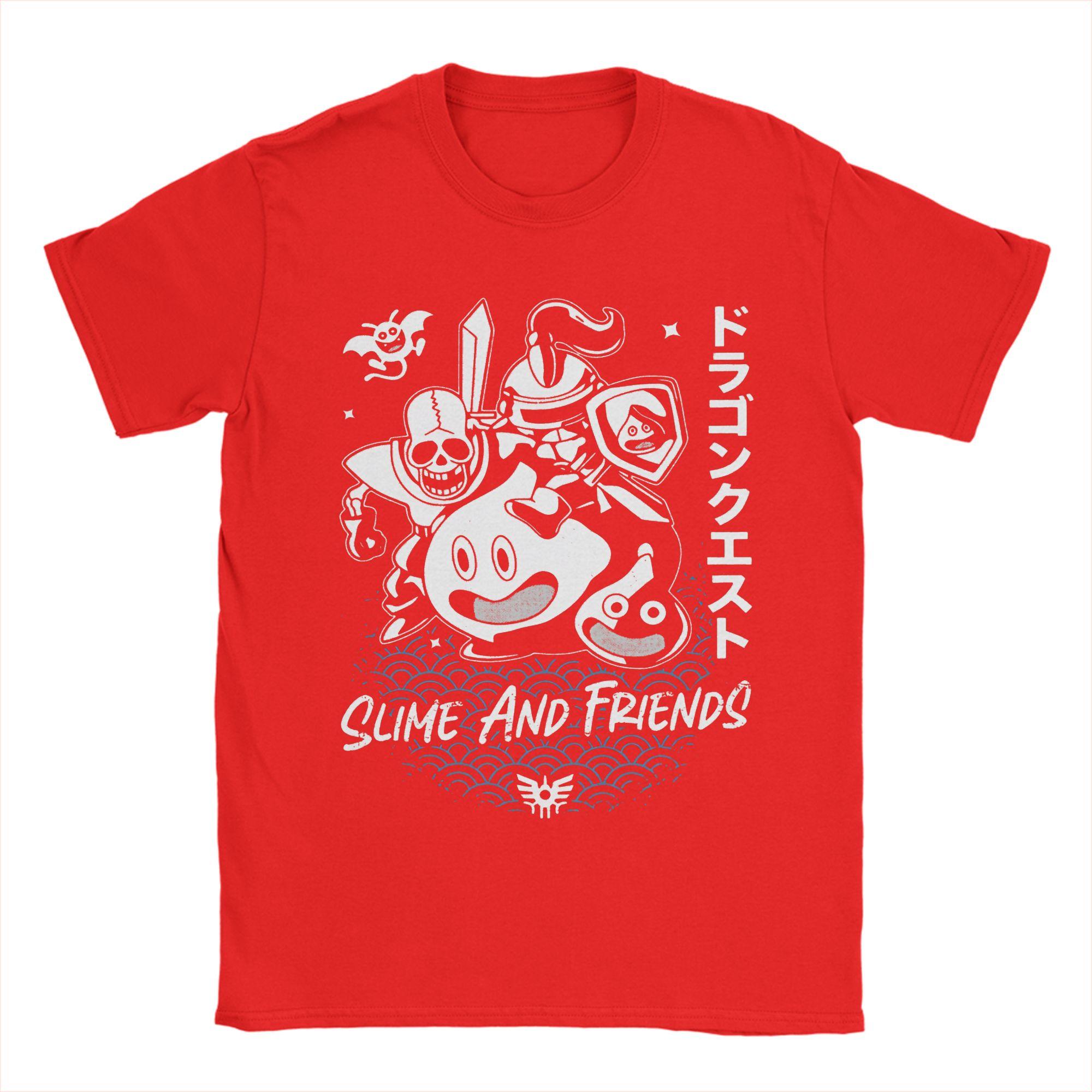 

Slime and Friends Japanese Style Anime Game Dragon Quest T Shirt Beach Harajuku T-Shirts Unisex 100% Cotton Top Tees Short-Sleeved S