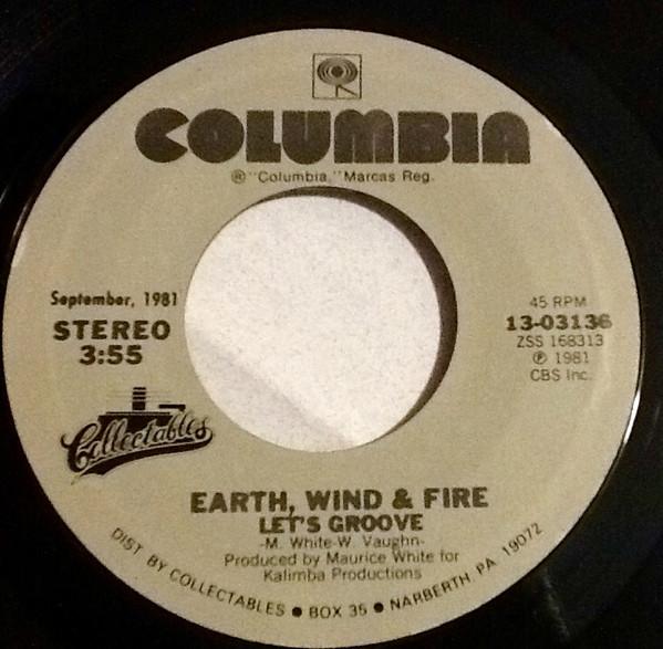 7-дюймовая пластинка EARTH WIND FIRE Lets Groove Singasong 1303136 Columbia US SoulFunk Б/у