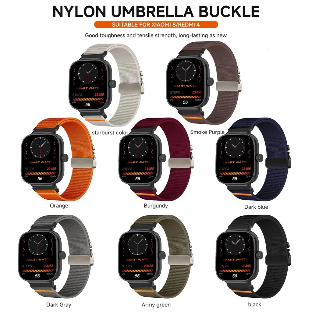 Nylon Strap For Redmi Watch 5 4 Bracelet For Xiaomi Mi Band 9pro/8pro Wristband Men Women Sports Watchband Metal Strap Accessory