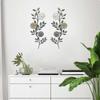 2 sztuki Botaniczna Metalowa Dekoracja Ścienna Amerykański Design Kwiatowa Gałąź Liść Wystrój Wewnętrzna Zewnętrzna