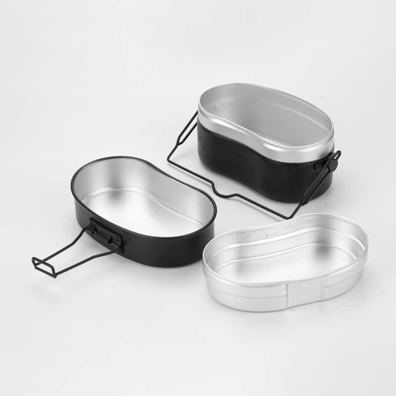 Outdoor CampingMessKit Multifunction Proper Size Aluminium Alloy PortableMilitary  Mess Kit for Camping Hiking Outdoor Cooking