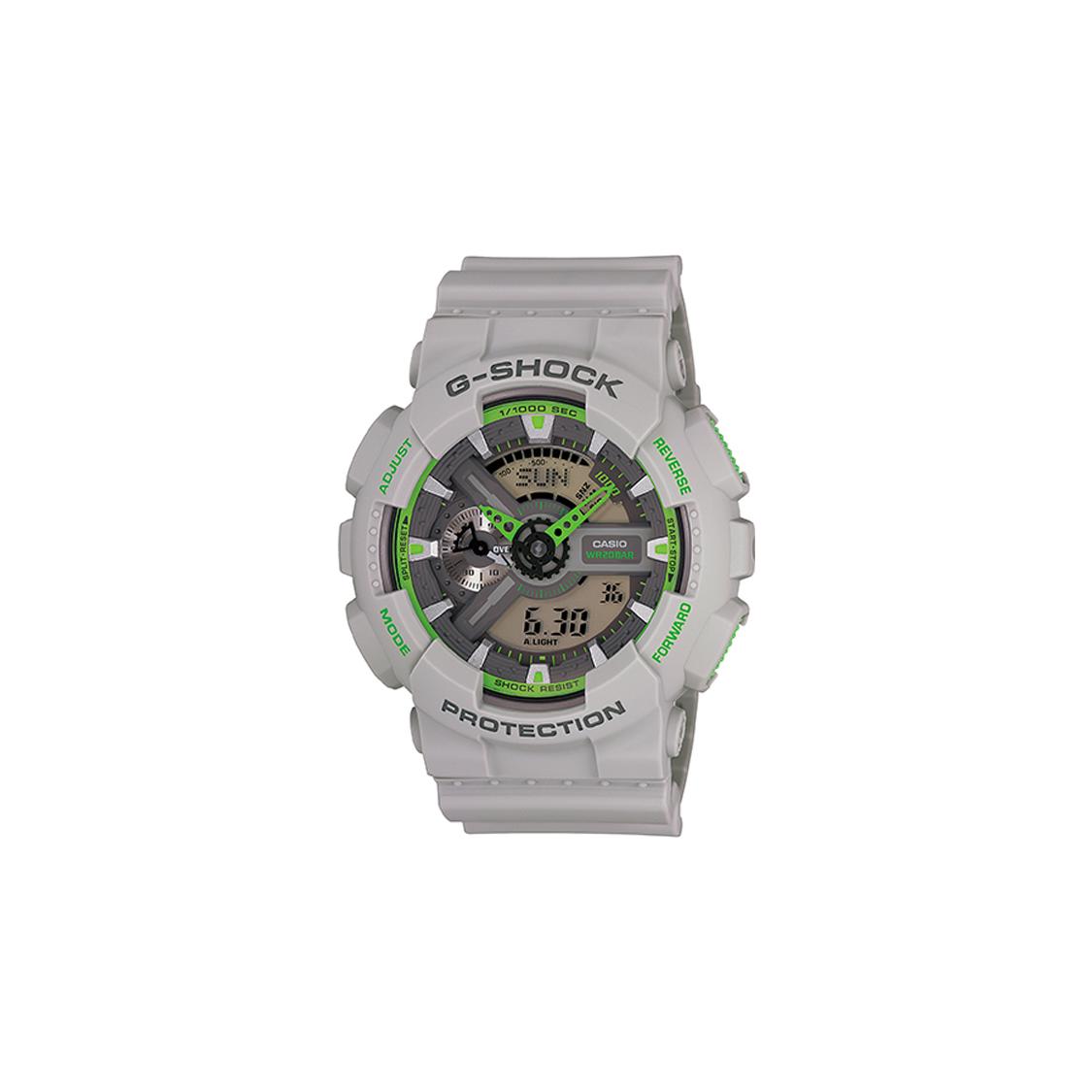 

CASIO Men Liquid Crystal/Analog Dual Display Series Gray Watch GA-110TS-8A3 GA-110TS-8A3 Gray Strap