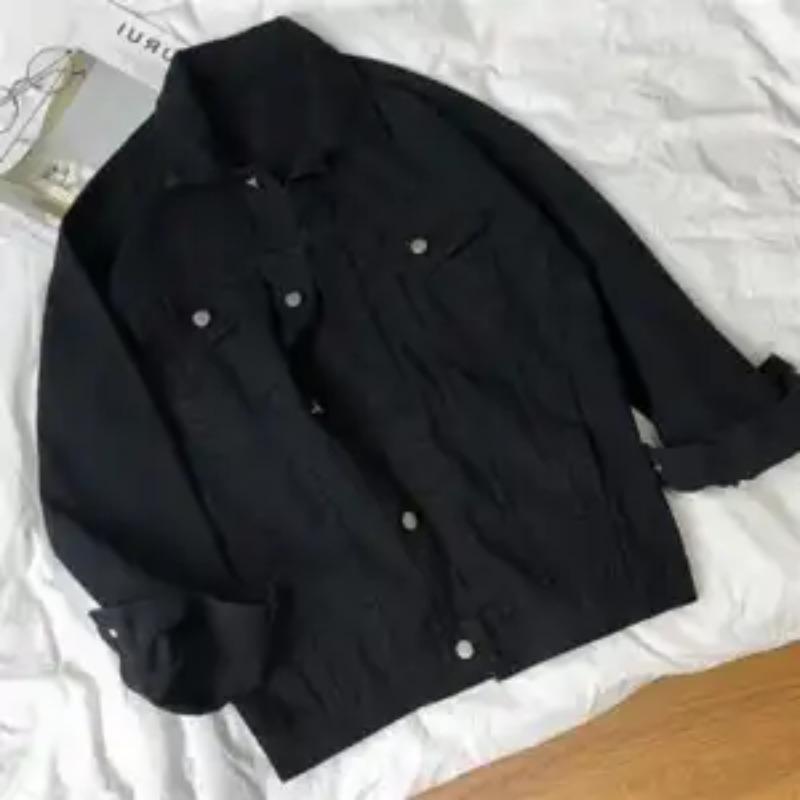 Weiße Jeansjacke Damenbekleidung Neuer koreanischer Stil Locker und vielseitig Kurzes Oberteil Frühling und Herbst