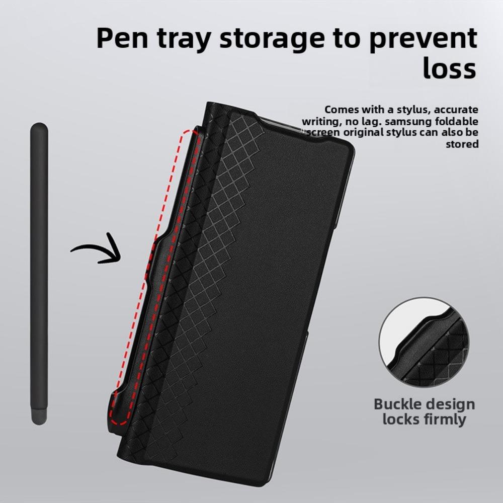 For Samsung ZFold7 Case Slim Luxury Flip Cover with Pen Slot W25 Foldable Screen Card Holder