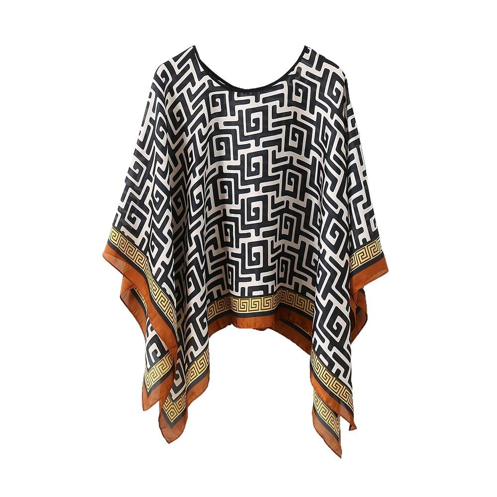 Schals Sommer Strand Sexy Damen Mode Druck Chiffon Kittel Bikini Überwurf Locker Bluse Sonnenschutz Bequem Poncho