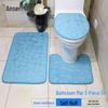 Ansellary 3-Piece Pebble Stone Bathroom Mat Set