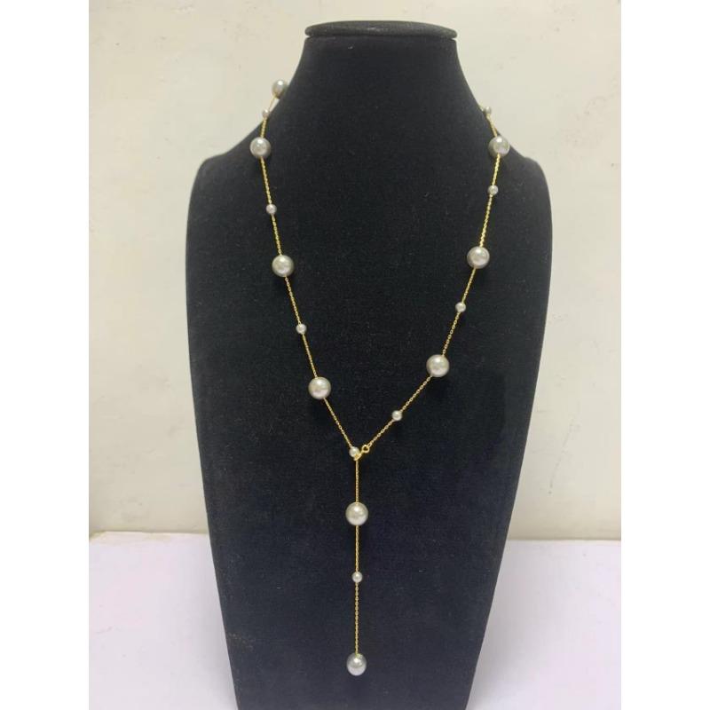 The New 925 Silver Gypsy Pearl Necklace for Women Wears More Versatile Round Autumn and Winter Sweater Chains Without Fading