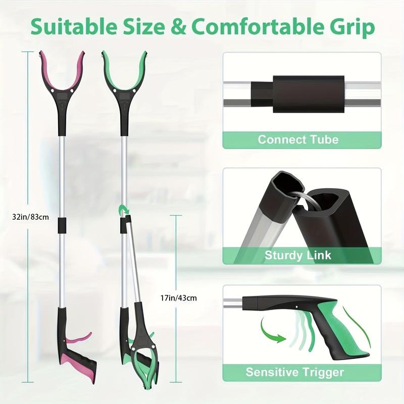 Long handle foldable garbage clip, multifunctional environmental sanitation garbage collector, compact and portable sanitary gar