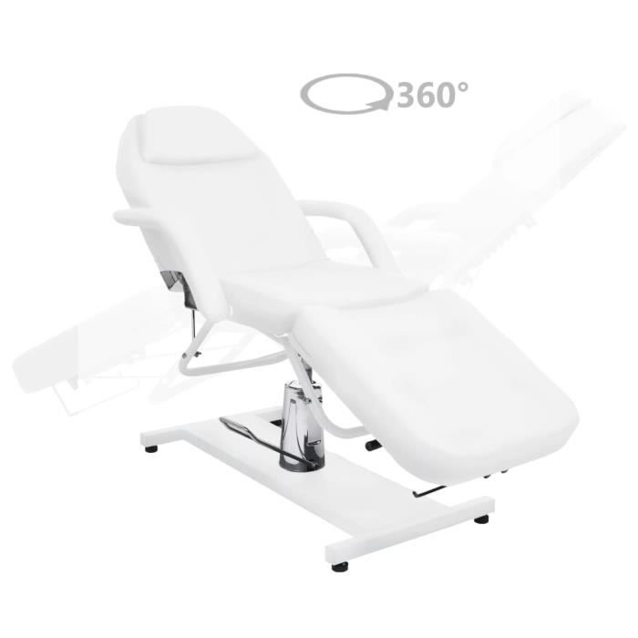VidaXL Table de massage Blanc 180x62x(87-112) cm