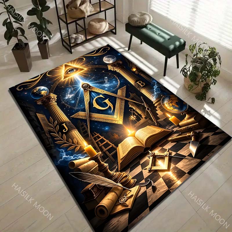 Mysterious symbolism and tools Print Carpet Rug for Living Room Bedroom Sofa Doormat Home Decor Non-slip Floor Mat