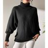 Women's Bottoming Shirt Autumn And Winter Women's Solid Color Simple Bat Sleeve Top Turtleneck Lapel Sweater