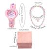 1/2pcs-Cute heart-shaped quartz watch for girls - silicone strap, suitable for Christmas gifts, birthday gifts